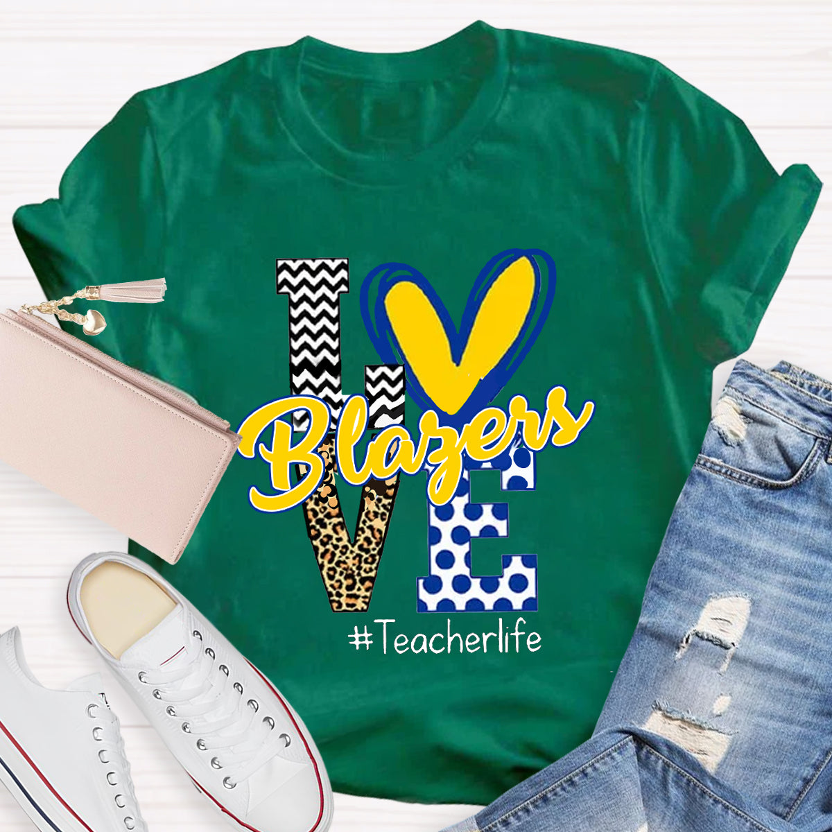 Personalized Love Mascot Teacher T-Shirt