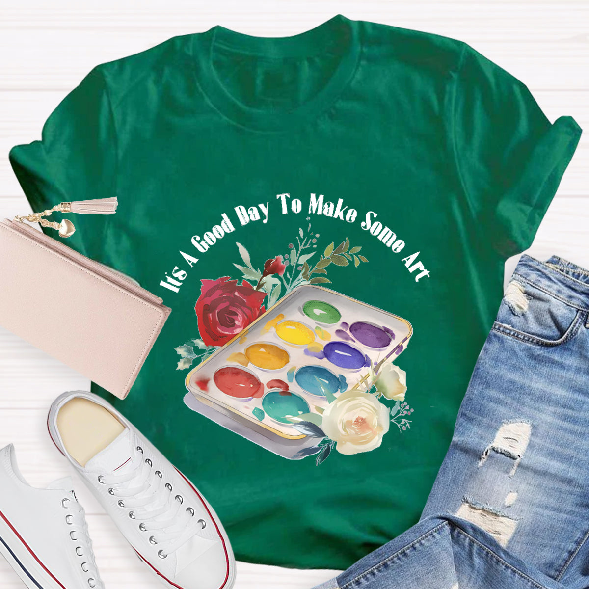 Floral It's A Good Day To Make Some Art Teacher T-Shirt
