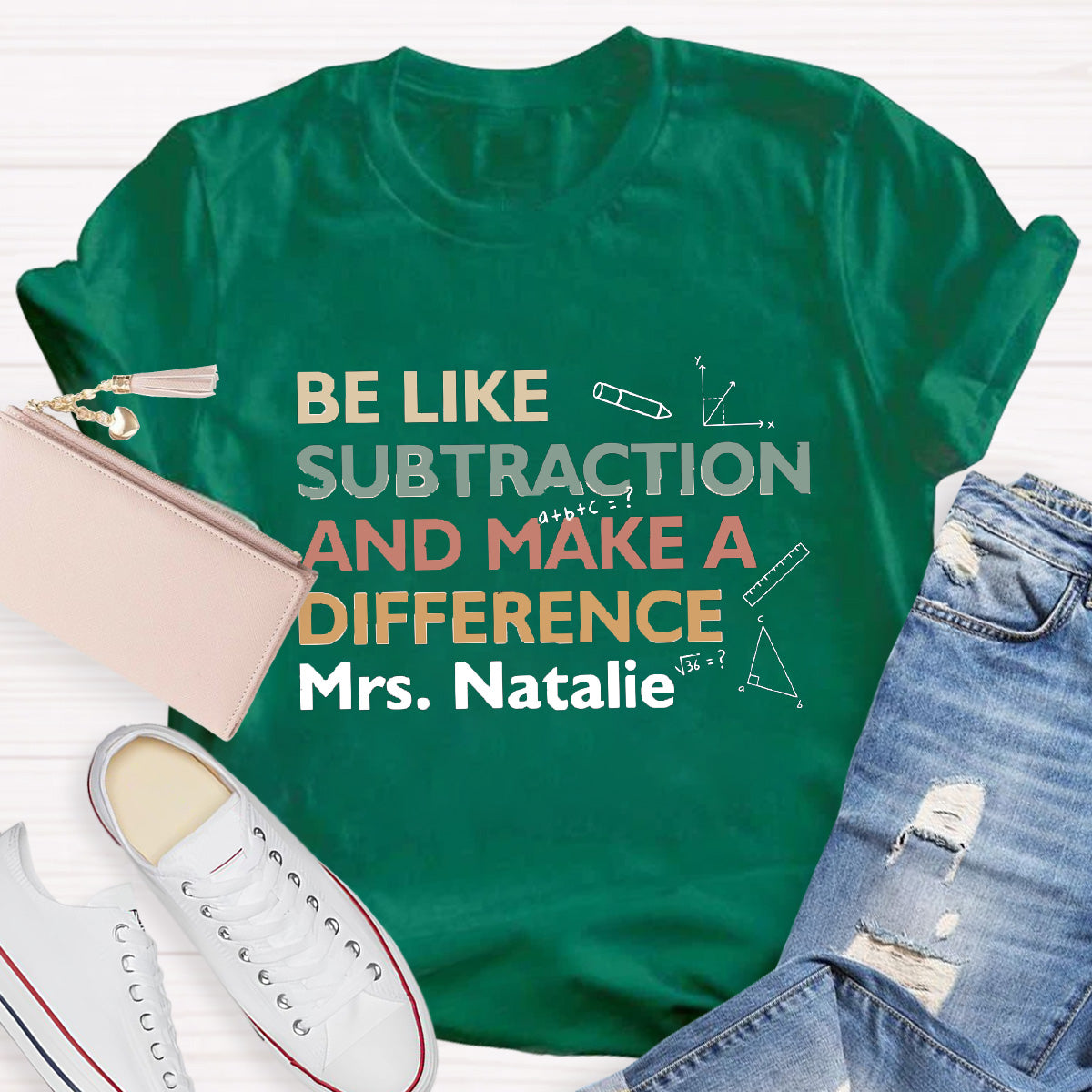 Personalized Name Make A Difference Teacher T-Shirt