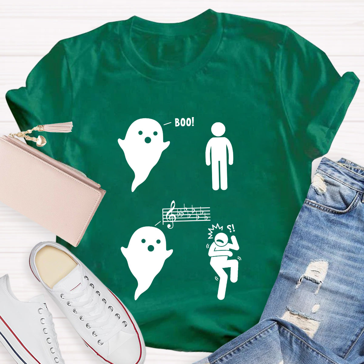 Scary Ghost And Music Teacher T-Shirt