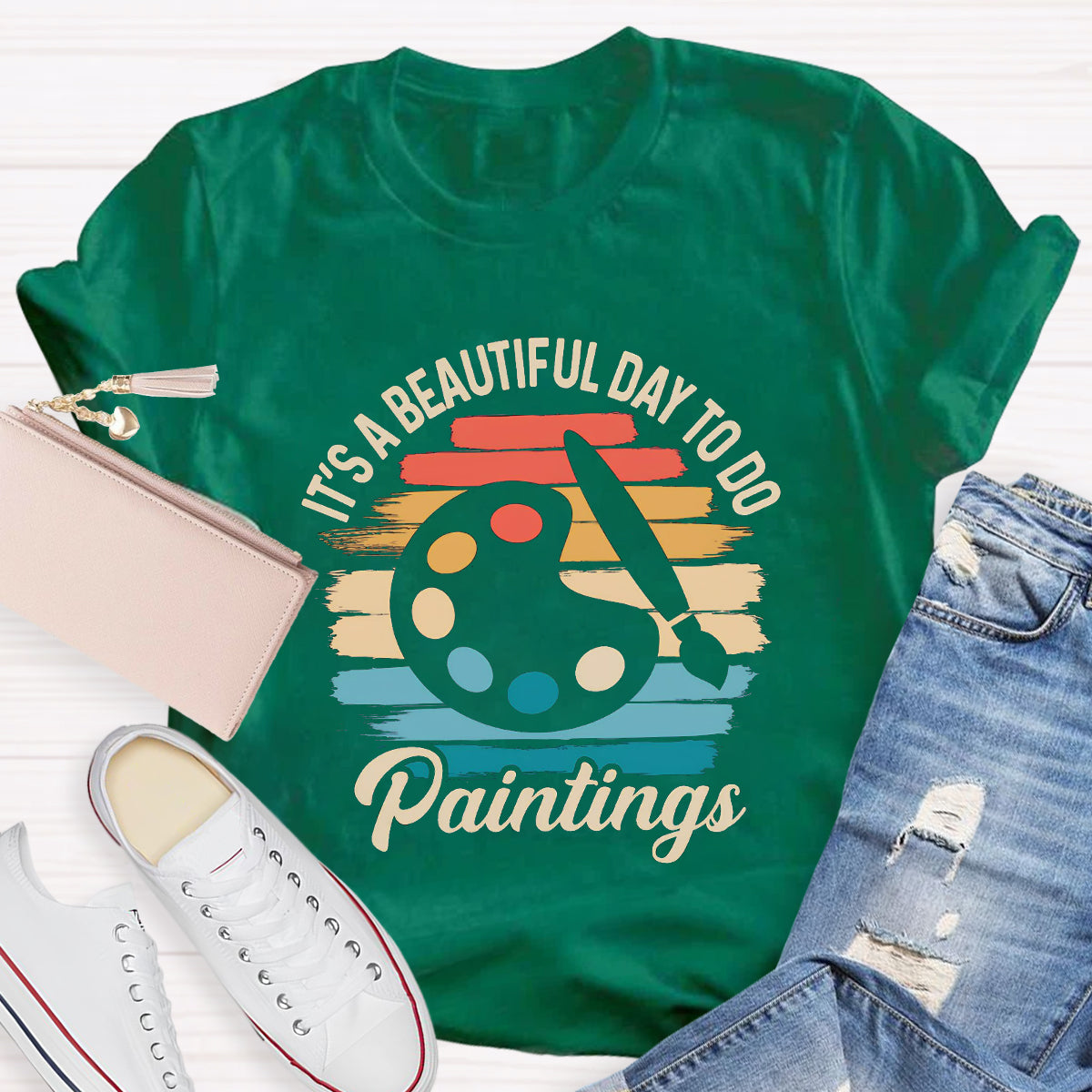 It's A Beautiful Day Teacher To Do Paintings T-Shirt