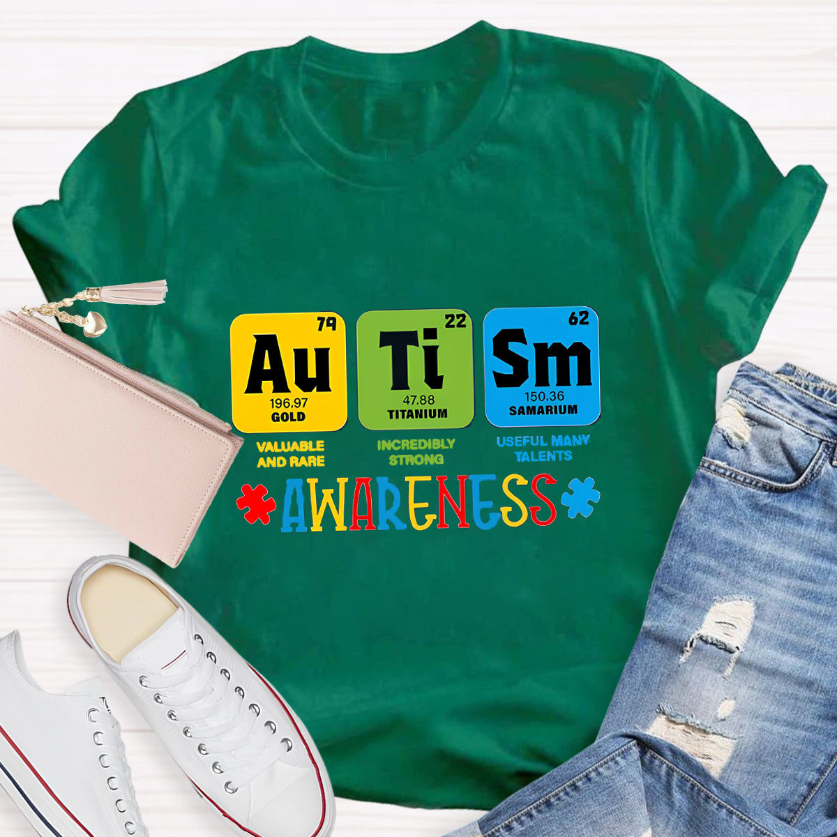 Autism Awareness Chemical Elements Teacher T-Shirt