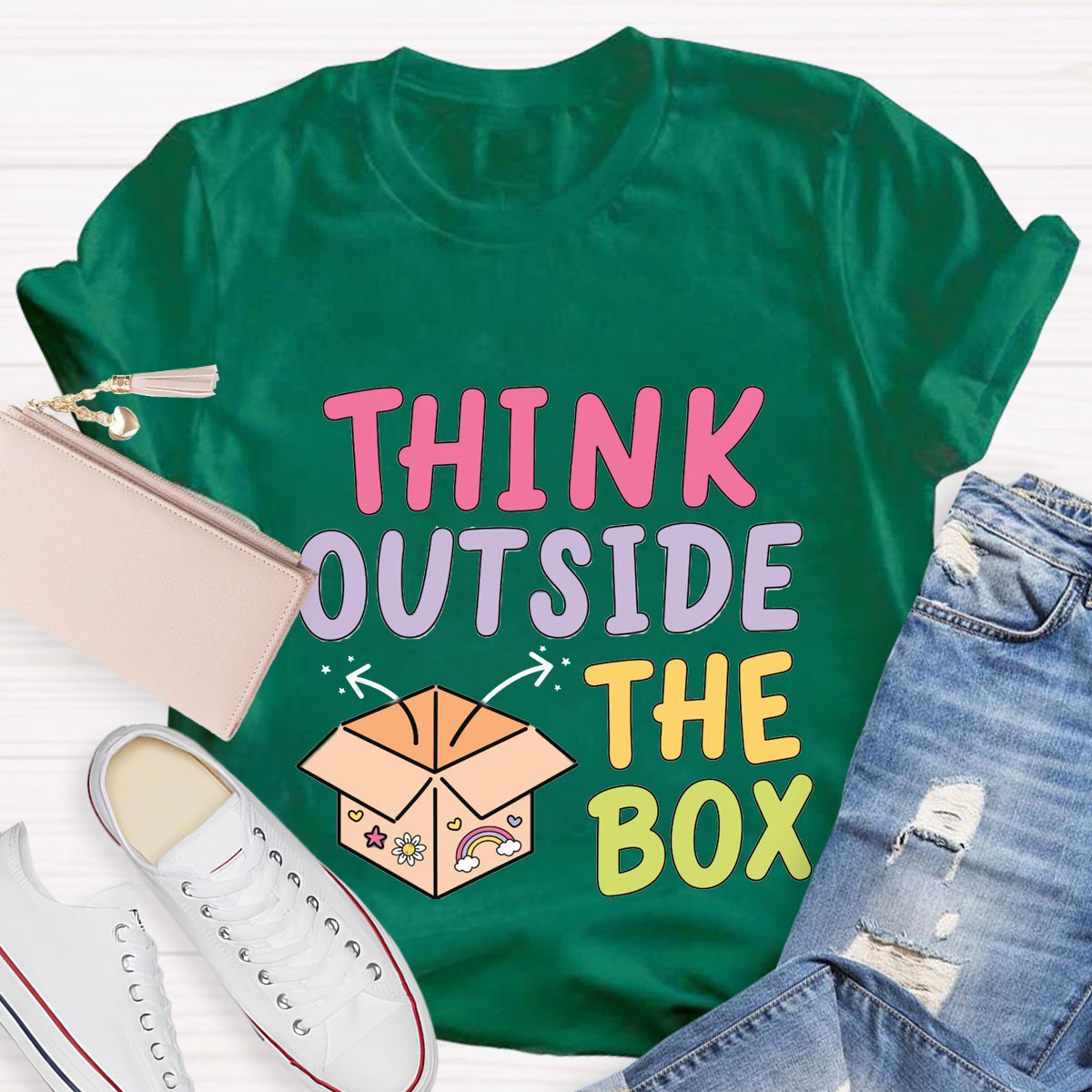 Think Out Side The Box Teacher T-Shirt
