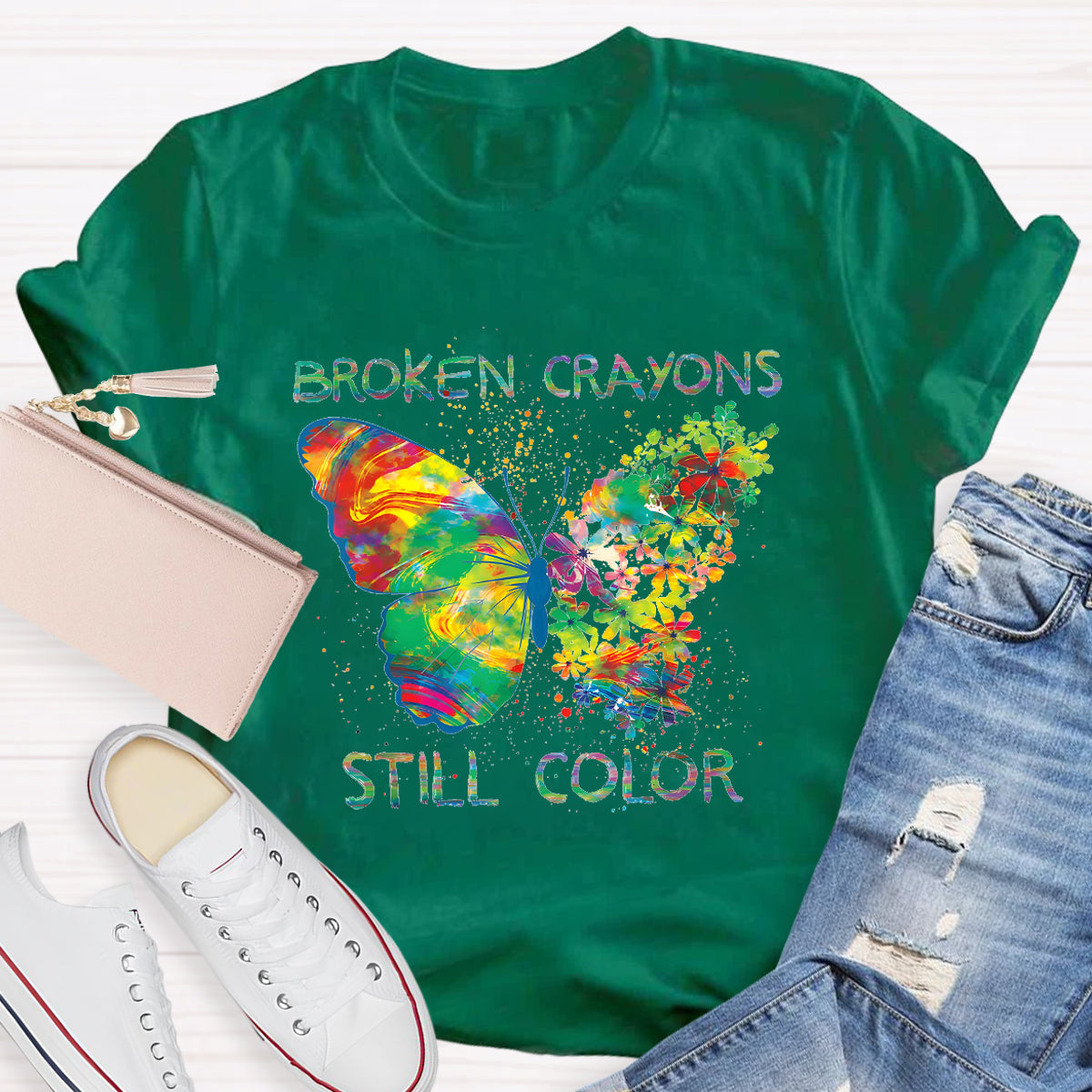 Broken Crayons Still Color Teacher T-Shirt