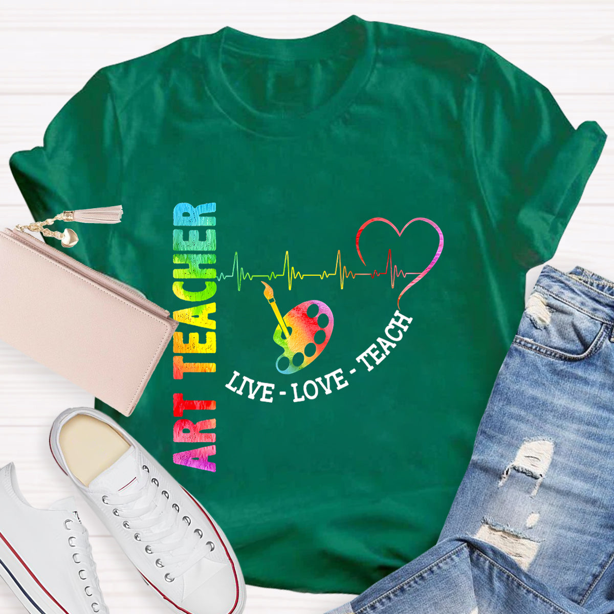 Live Love Teach Art Teacher T-Shirt
