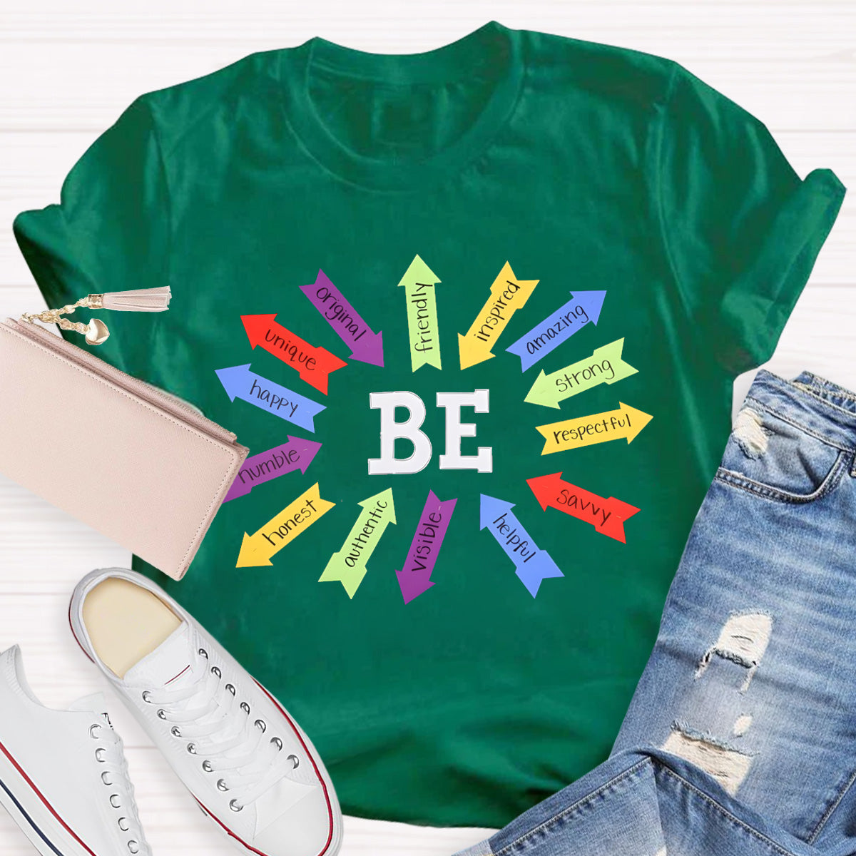 Be Strong Respectful Savvy Helpful Visible Honest Humble Happy Teacher T-Shirt