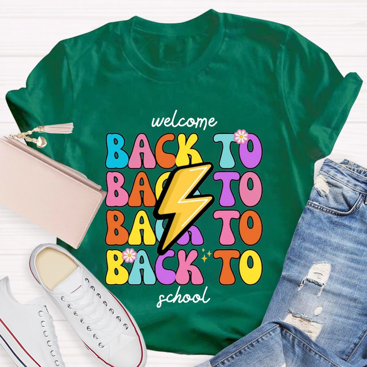 Floral Welcome Back To School Teacher T-Shirt