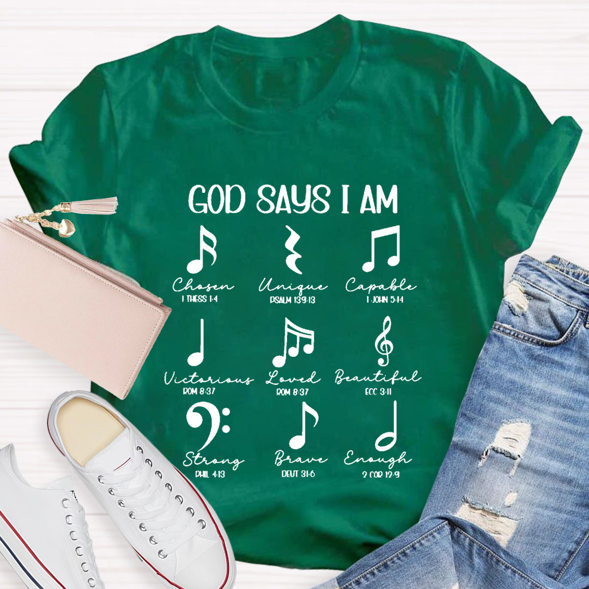 God Says I Am Unique Capable Teacher T-Shirt