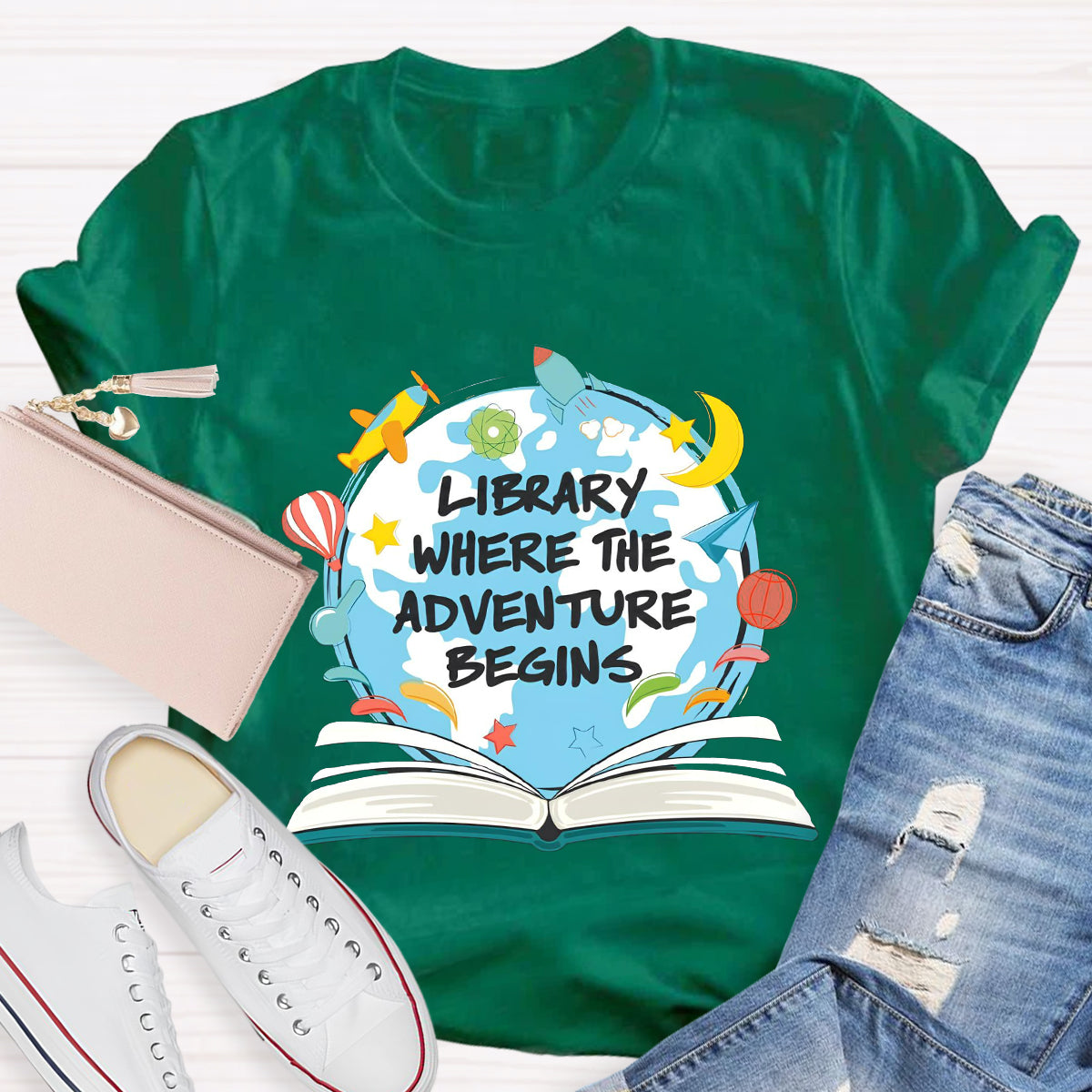 Library Where The Adventure Begins T-Shirt