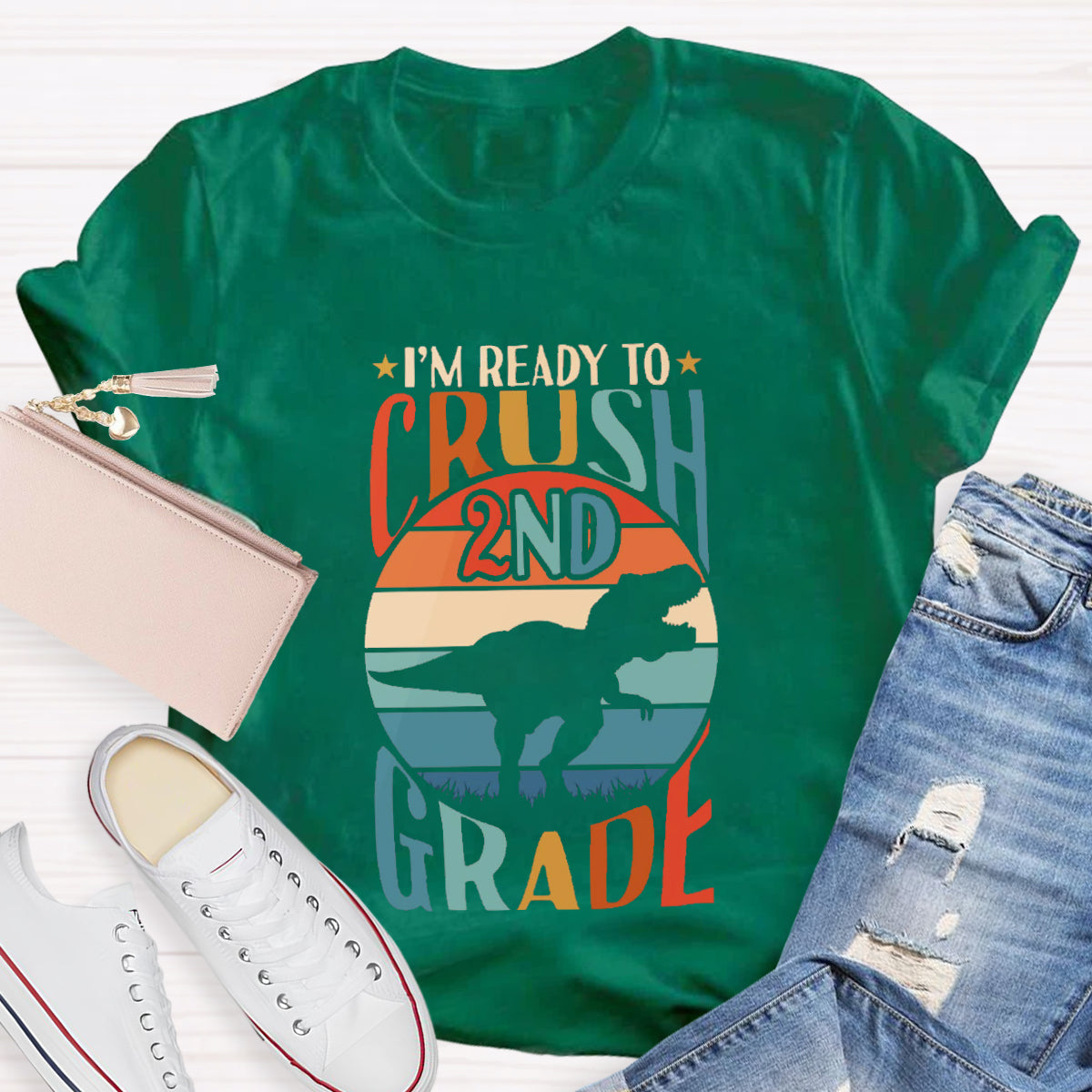 Personalized Grade I‘M Ready To Crush 2nd Grade Teacher T-Shirt