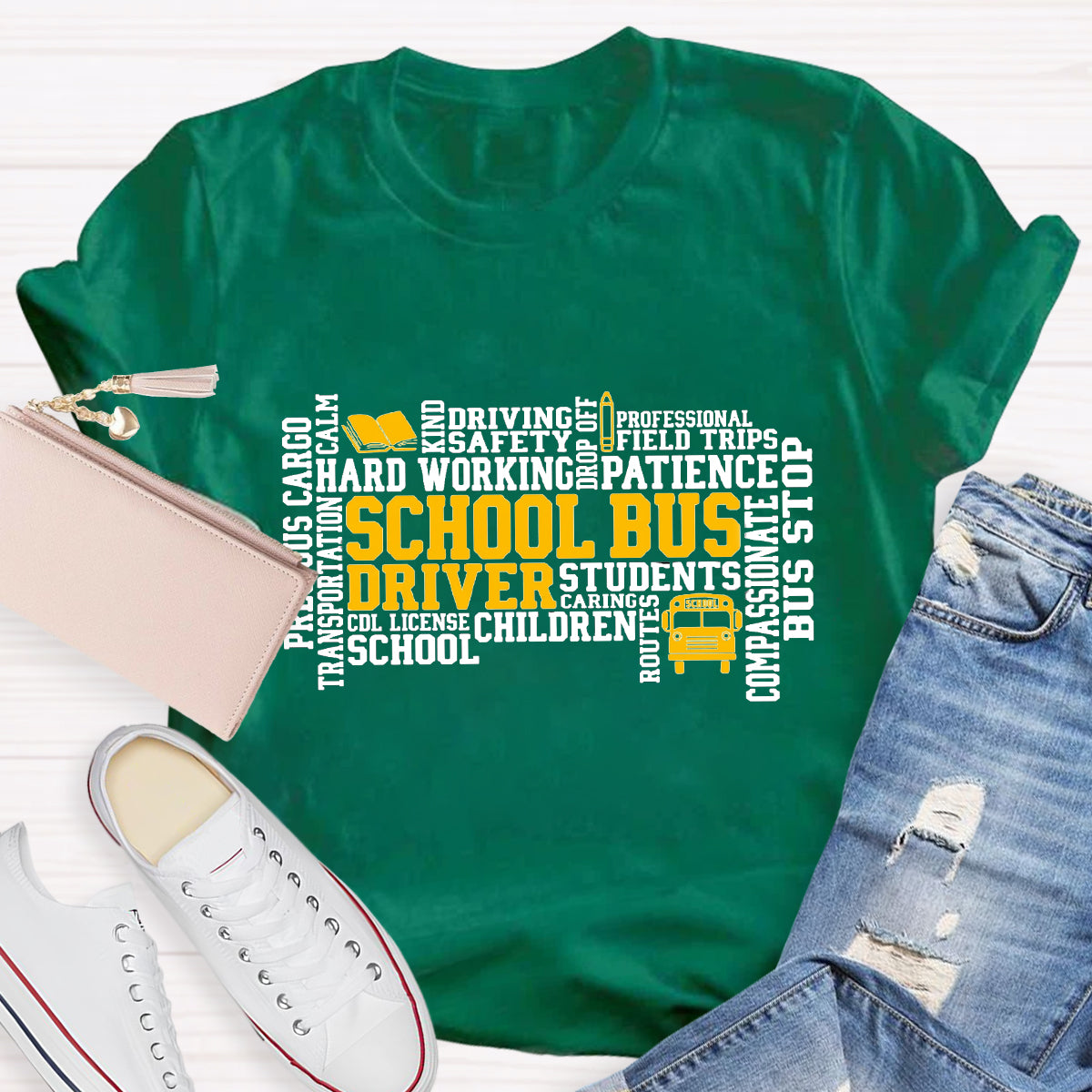 School Bus Driver Caring Students T-Shirt