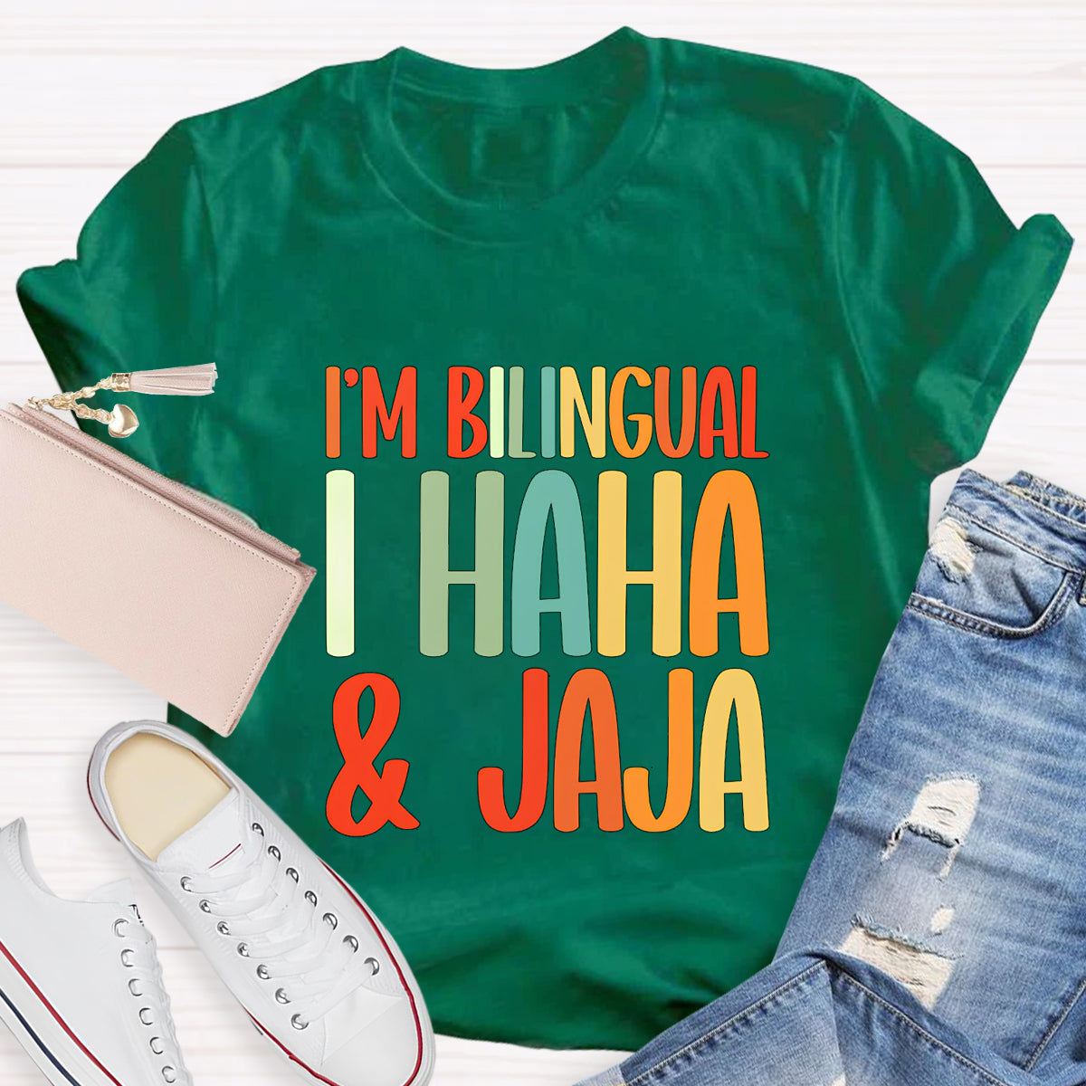 I'm Bilingual I Haha And Jaja Teacher T-Shirt