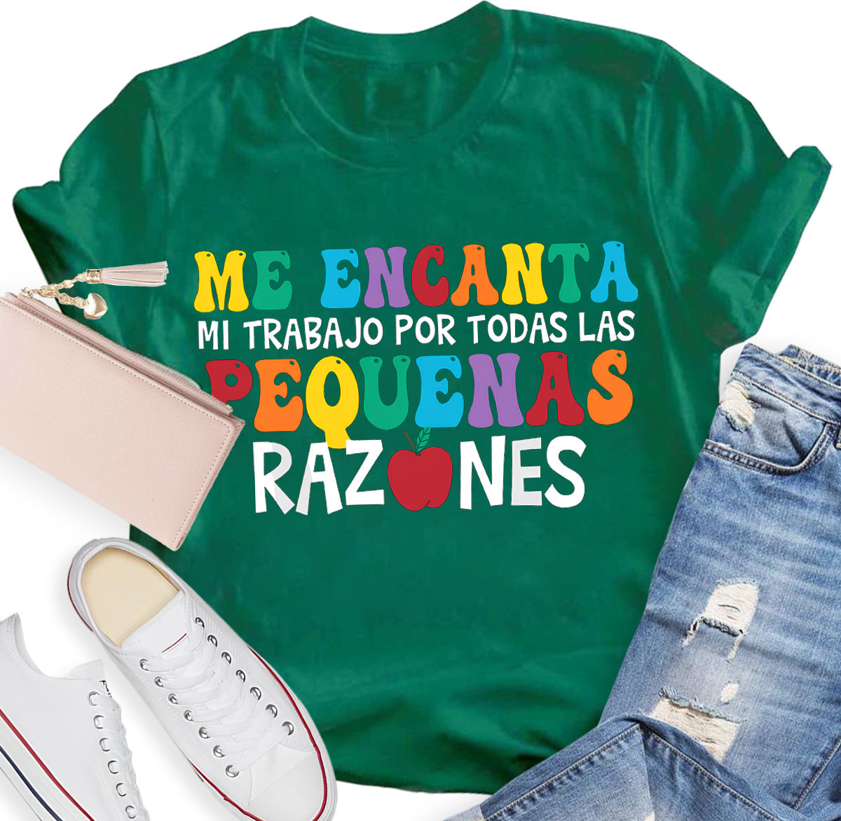 Me Encanta Mi Trabajo Todas Las Pequenas Razones Spanish Teacher T-Shirt