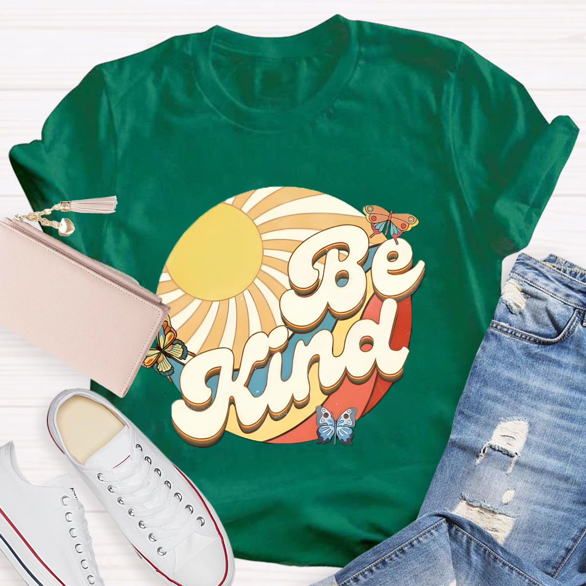 Be Kind Sunshine Butterfly Teacher T-Shirt