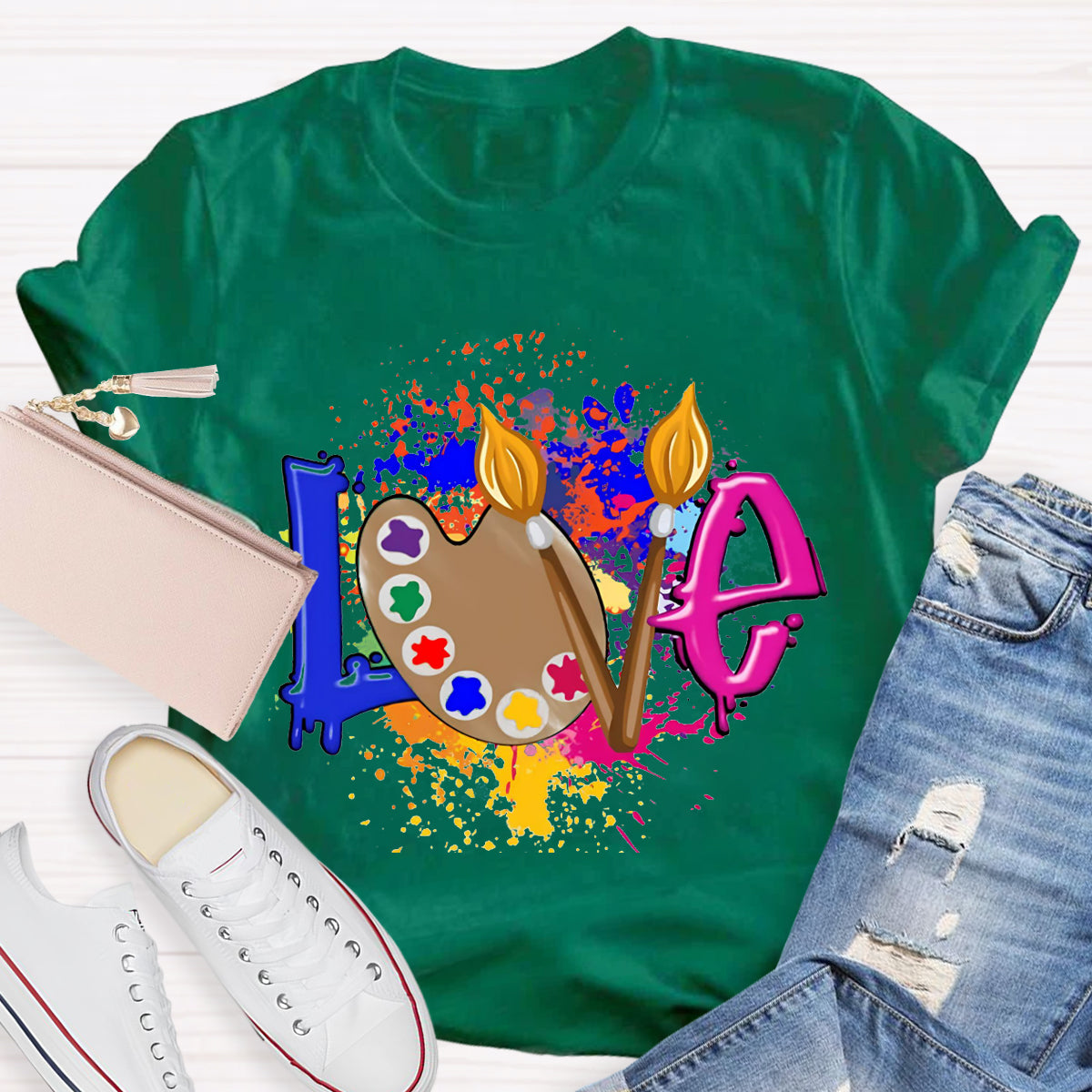 Love Art Color palette Teacher T-Shirt