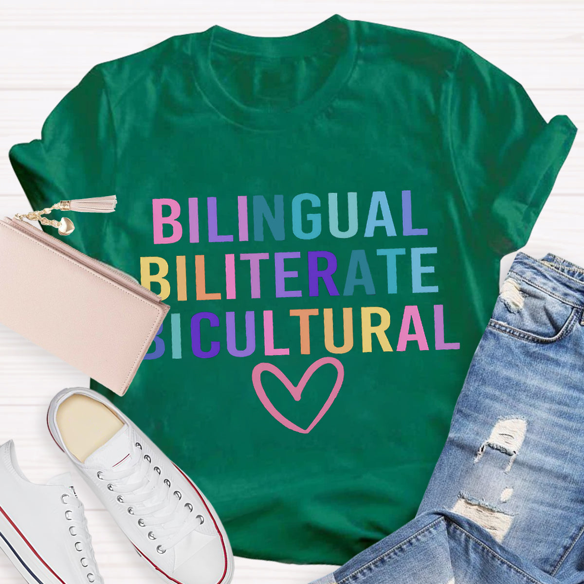Bilingual Biliterate Bicultural Teacher T-Shirt