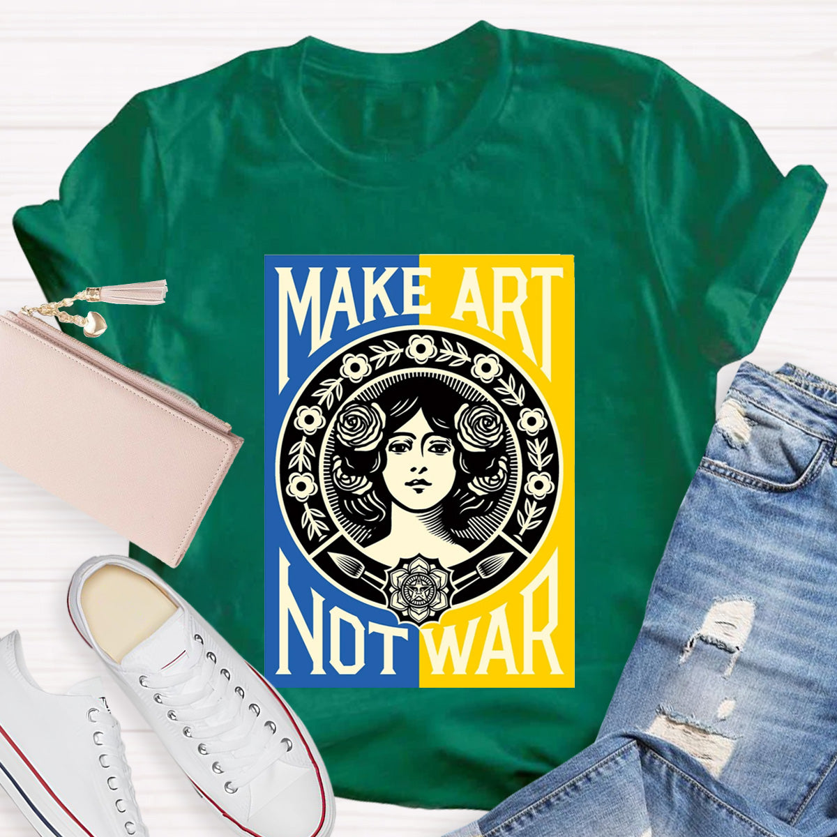 Make Art Not War Teacher T-Shirt