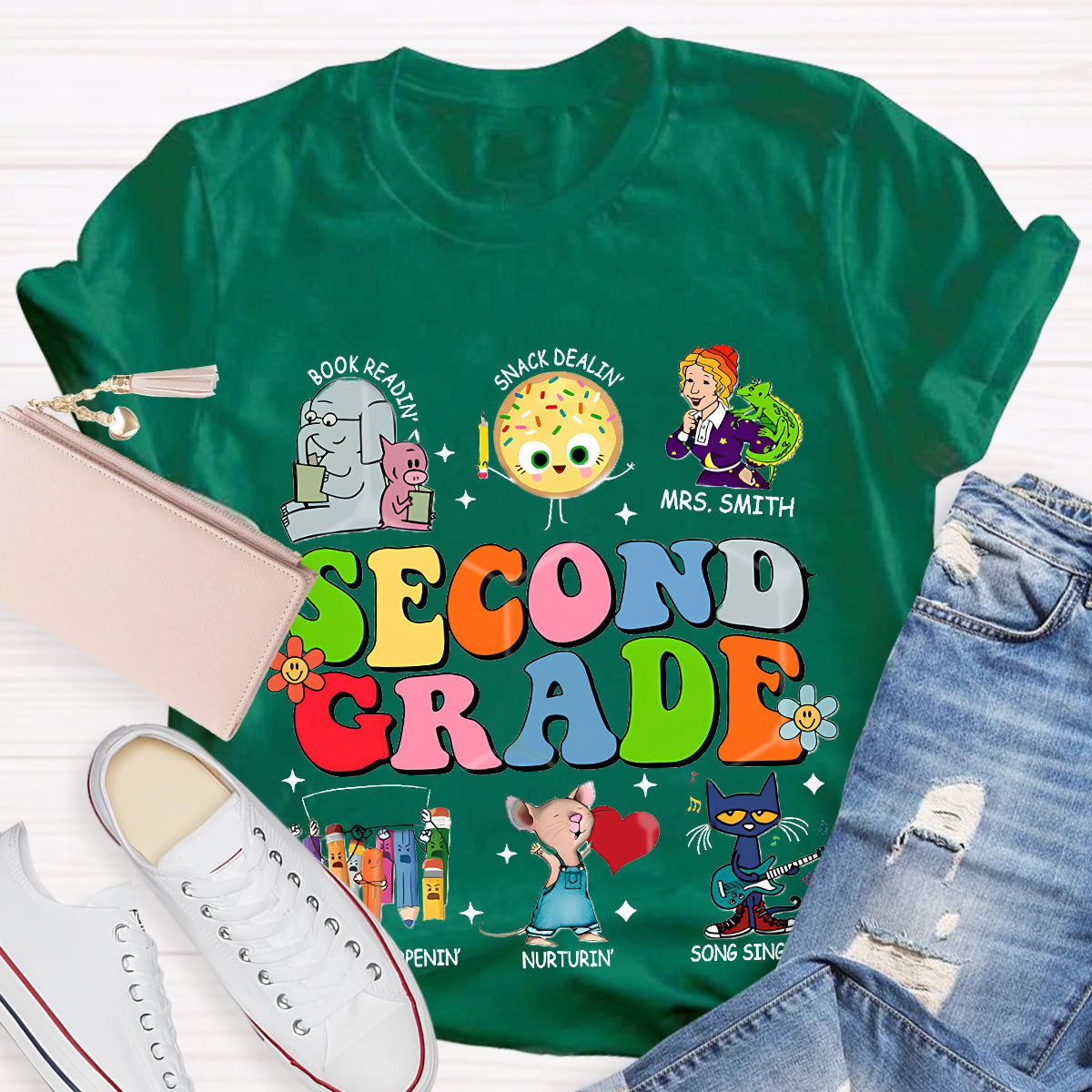 Personalized Grade And Name Children's Books T-Shirt