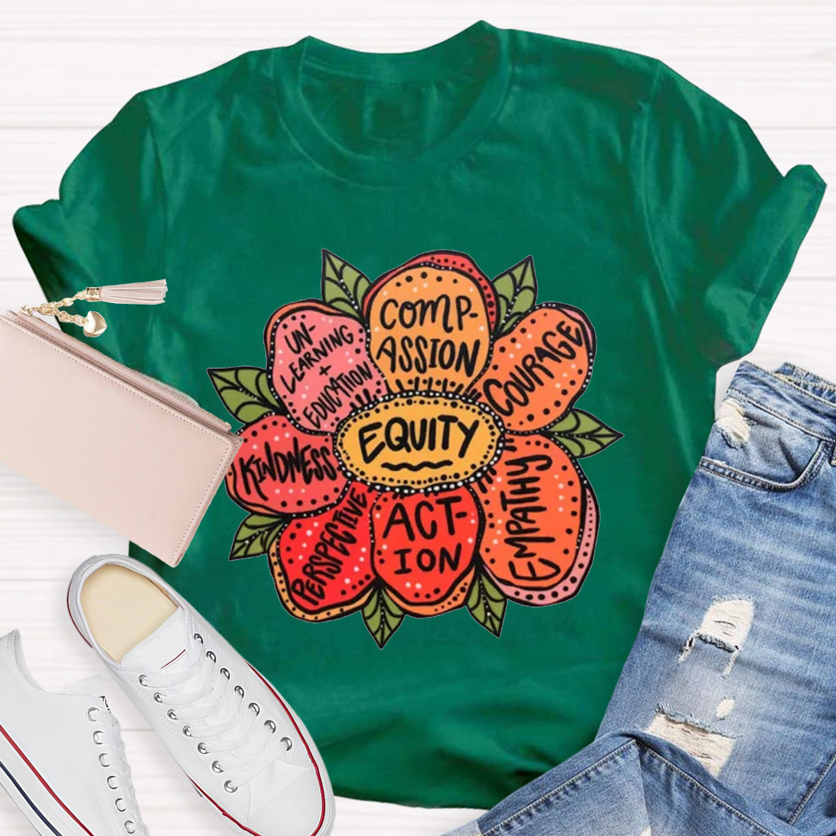 Action Kindness Equity Teacher T-Shirt