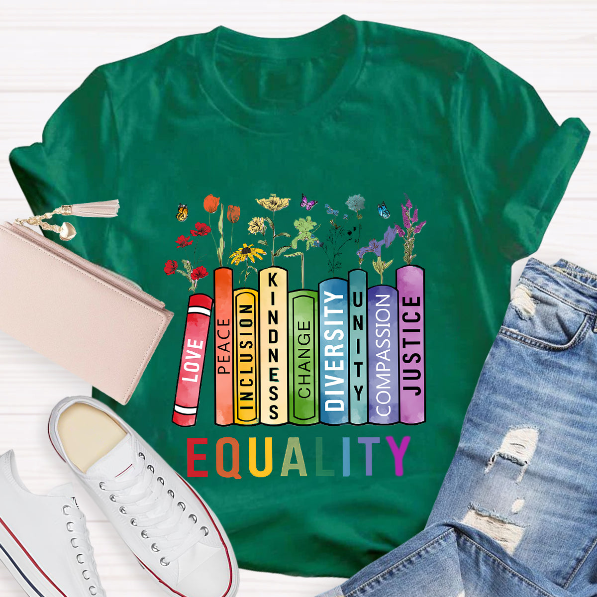 Equality Love Kindness Teacher T-Shirt