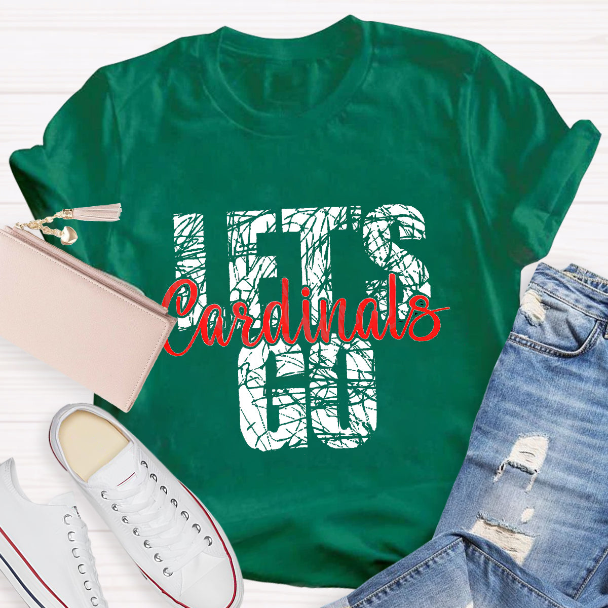 Personalized Mascot Cardinals Teacher T-Shirt
