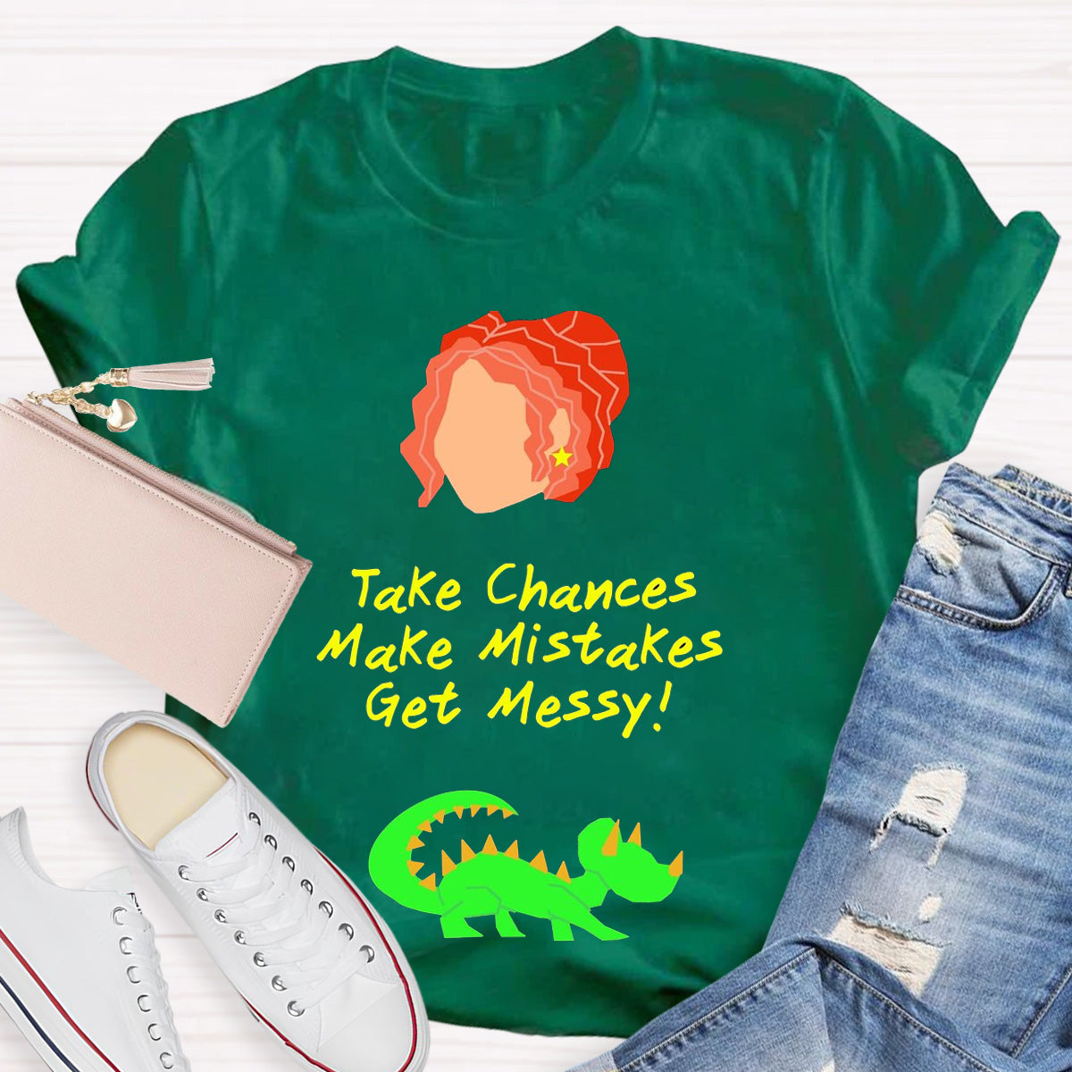 Take Chances Make Mistakes School Bus Teacher T-Shirt