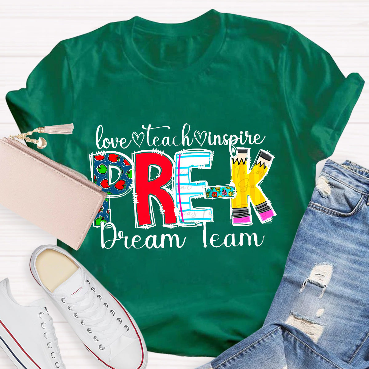 Personalized Grade Dream Team Love Teach Inspire Dream Team Teacher T-Shirt