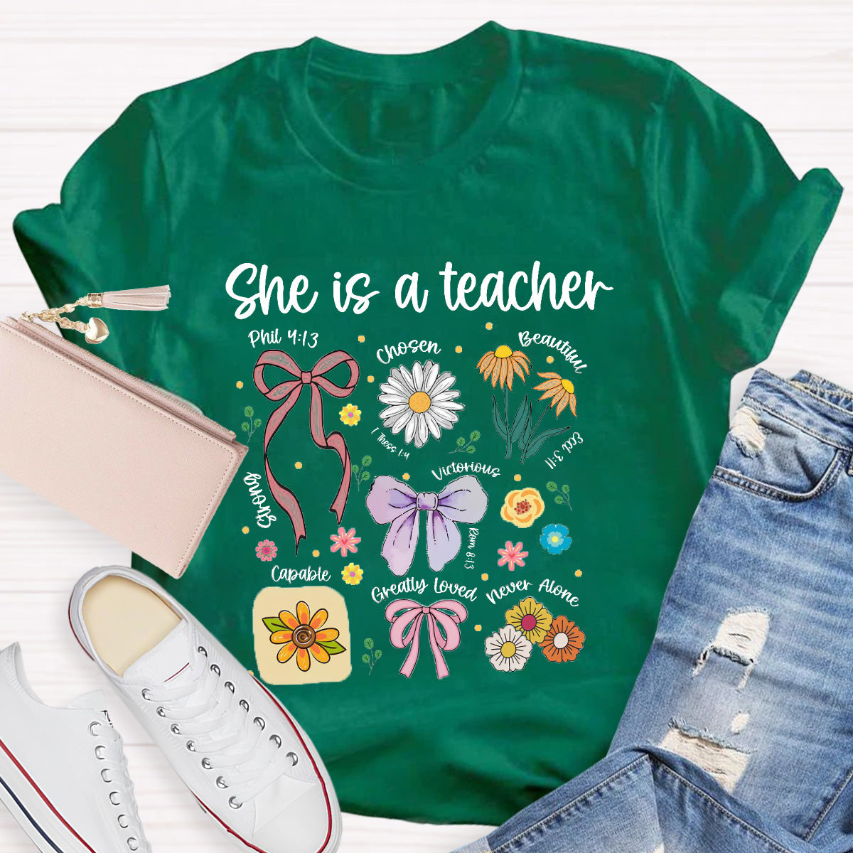 She Is A Teacher Beautiful Chosen Teacher T-Shirt