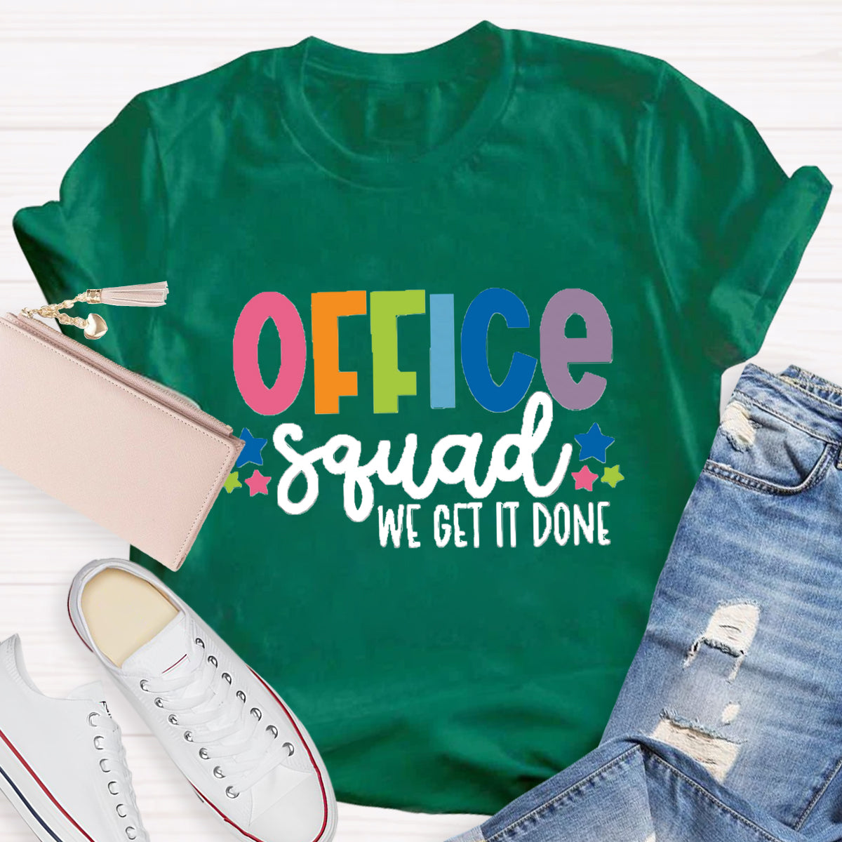 Office Squad We Get It Done Teacher T-Shirt
