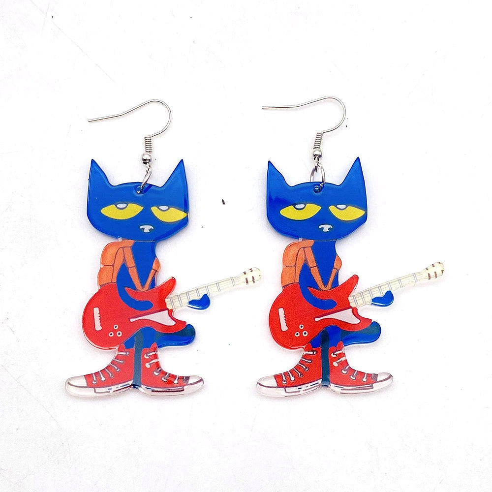 Acrylic Apple School Bus Back to School Earrings