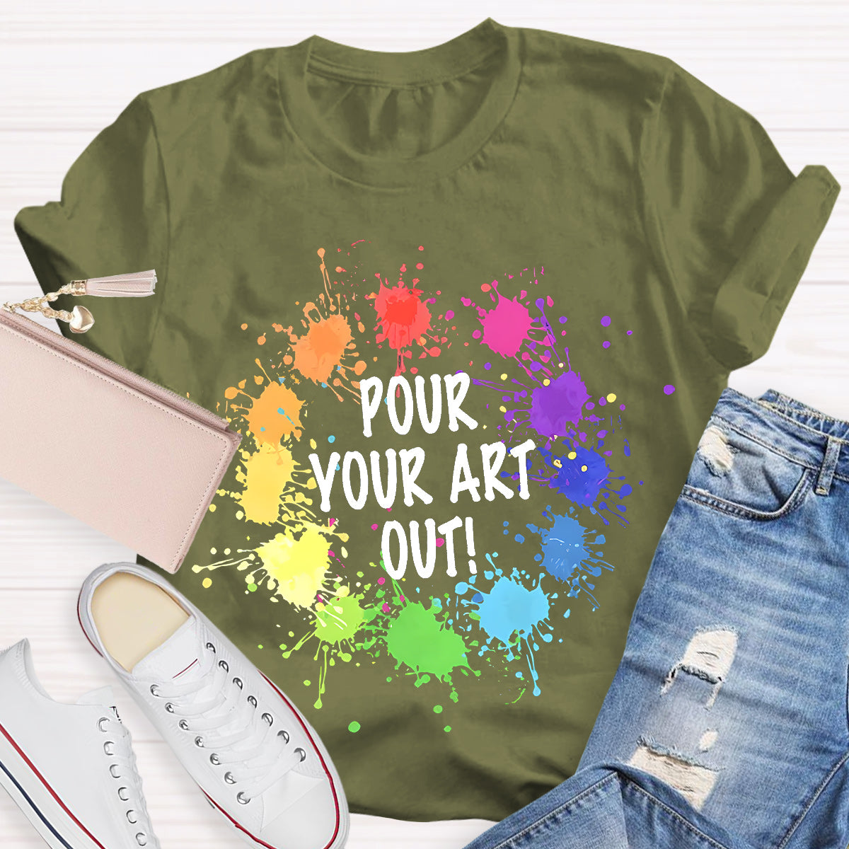 Pour Your Art Out Teacher T-Shirt