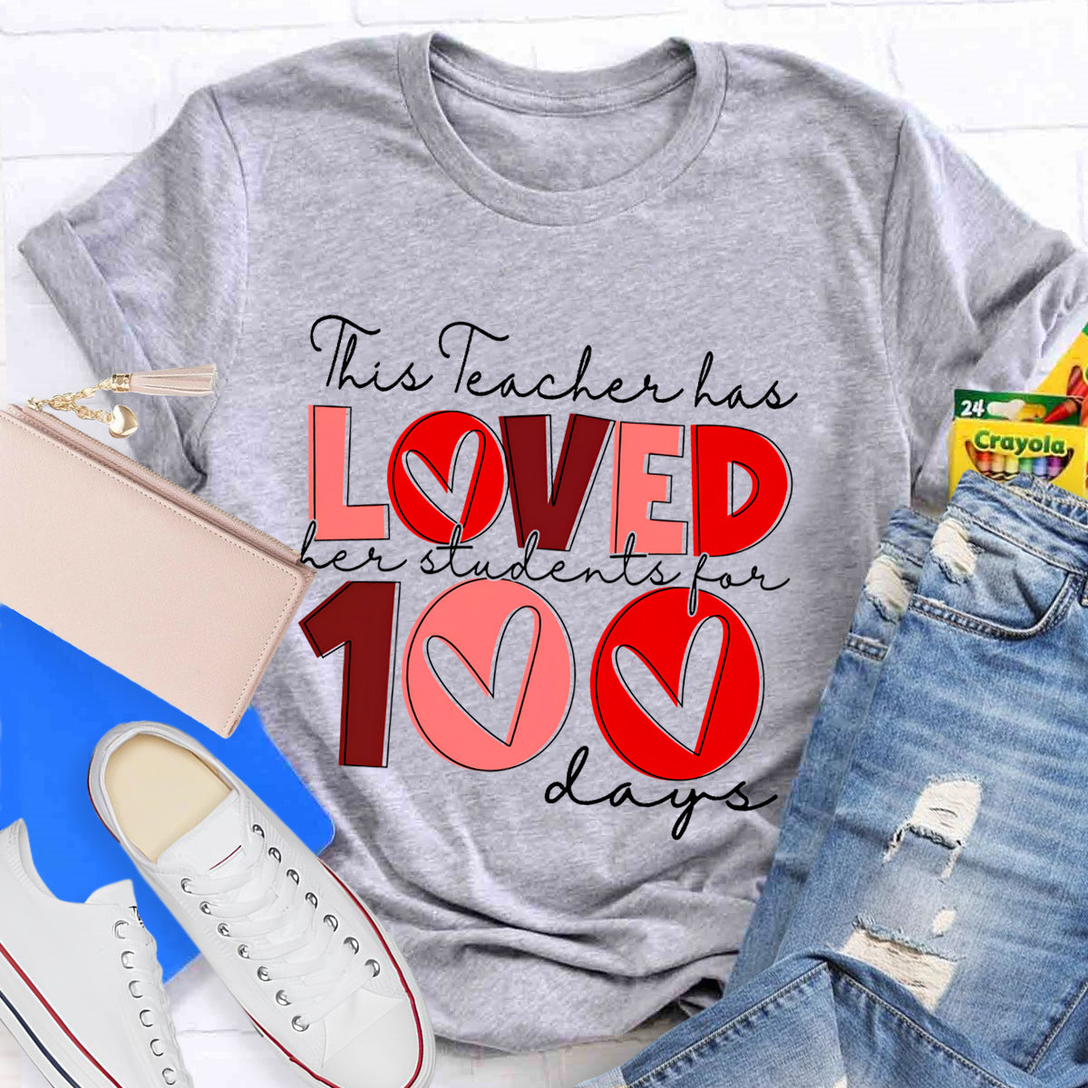 This Teacher Has Loved Her Students For 100 Days T-Shirt