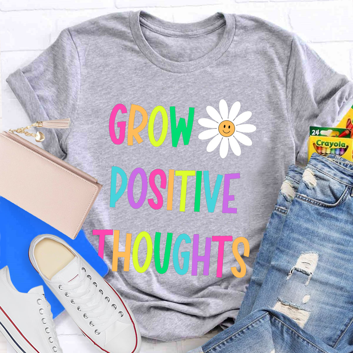 Grow Positive Thoughts Daisy T-Shirt