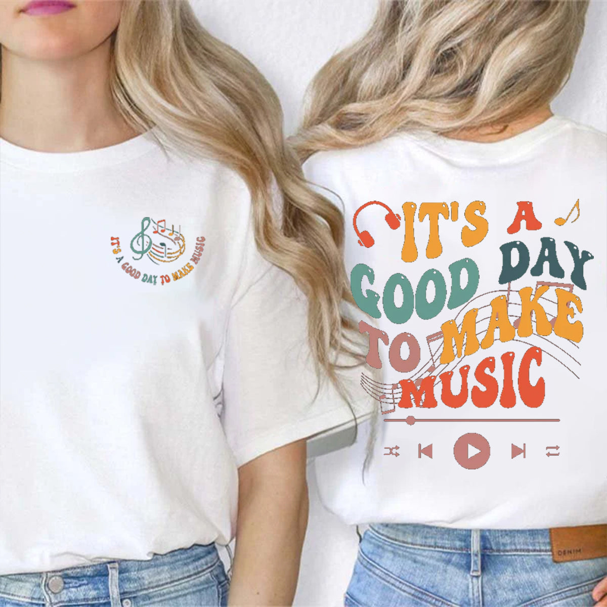 It'S A Good Day To Make Music Double Printed T-shirt