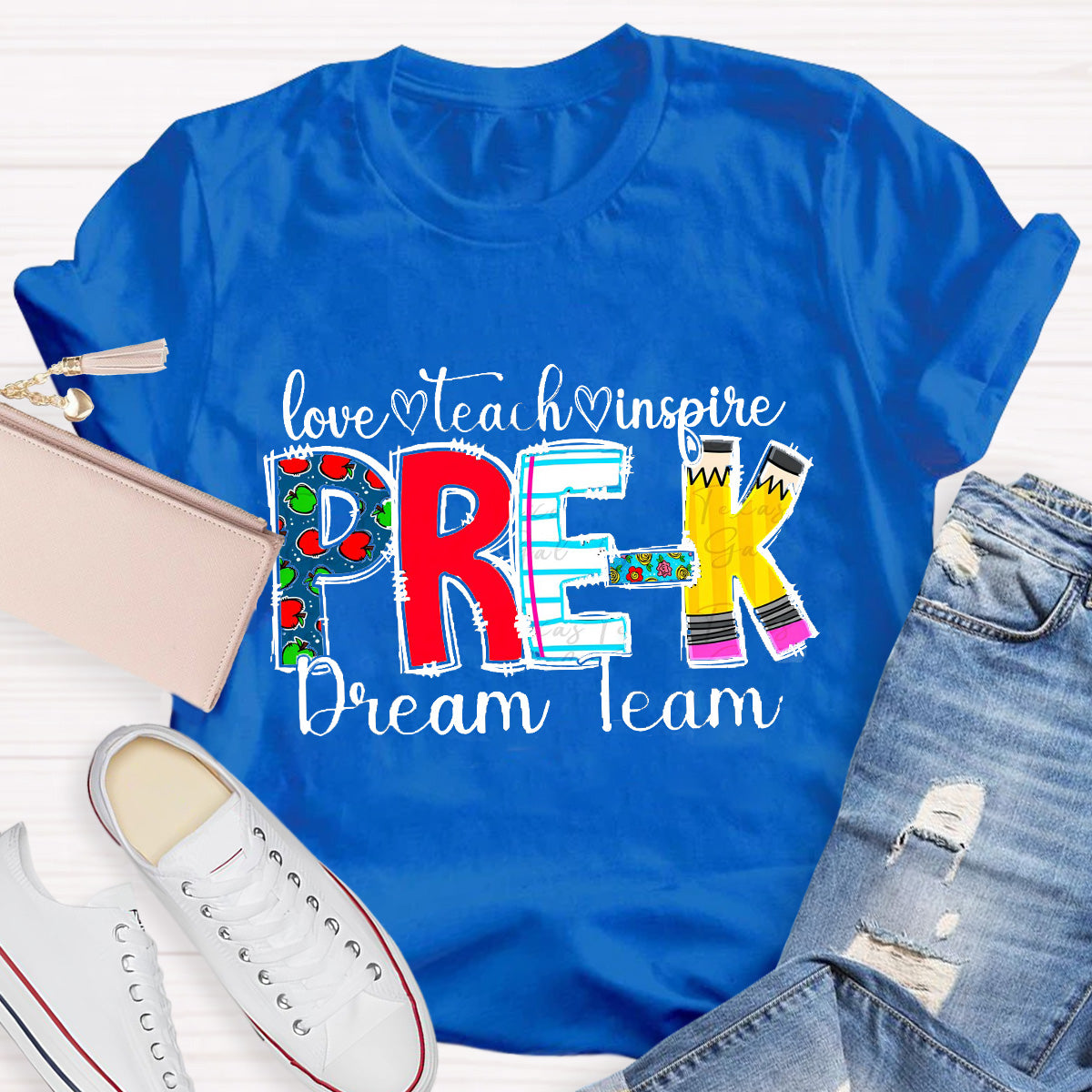 Personalized Grade Dream Team Love Teach Inspire Dream Team Teacher T-Shirt