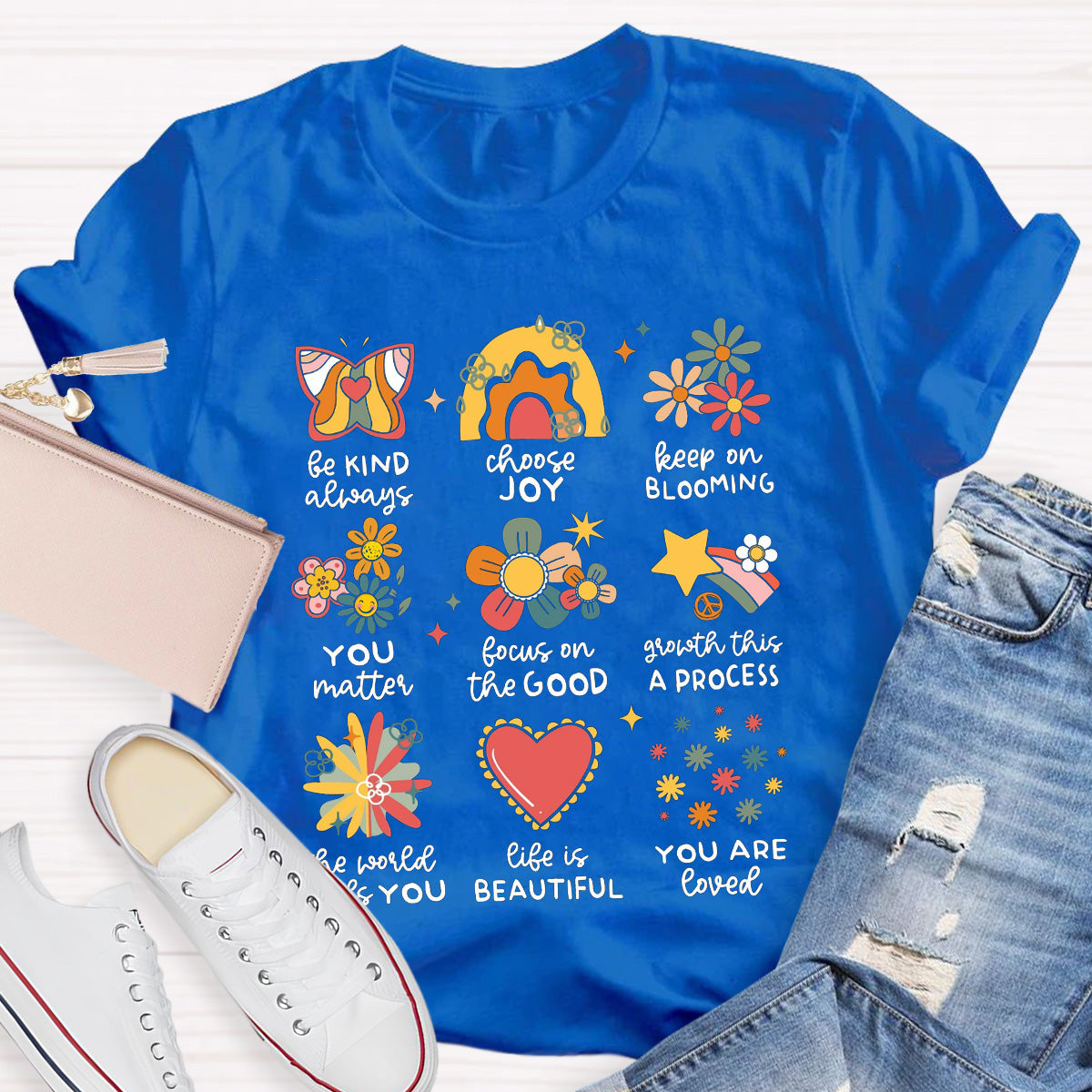 Life Is Beautiful Star Choose Joy Teacher T-Shirt