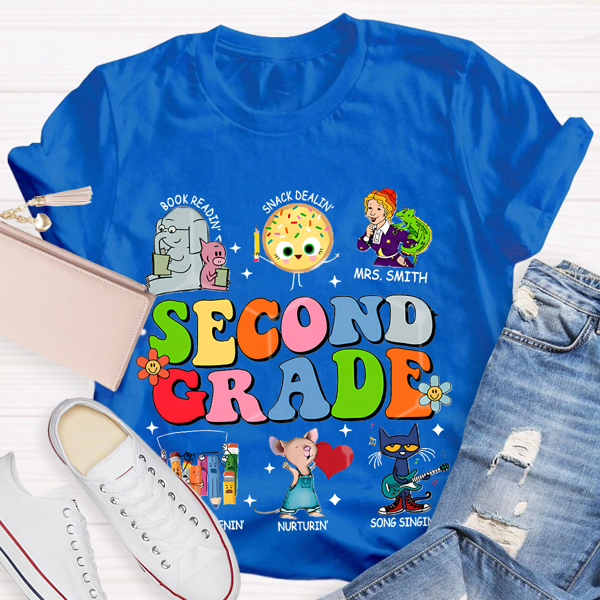 Personalized Grade And Name Children's Books T-Shirt