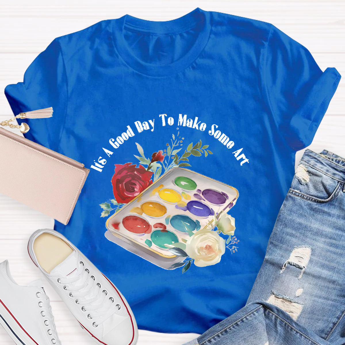 Floral It's A Good Day To Make Some Art Teacher T-Shirt