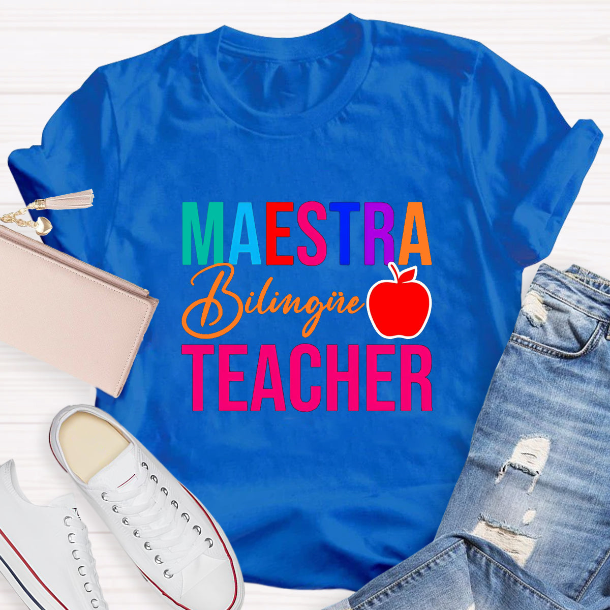 Maestra Bilingual Teacher With Apple T-Shirt