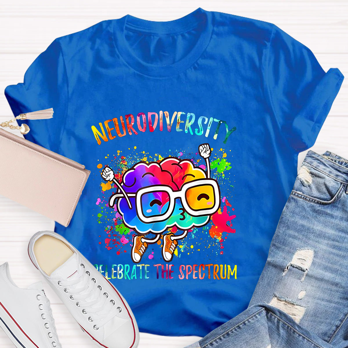 Neurodiversity Celebrate The Spectrum Teacher T-Shirt