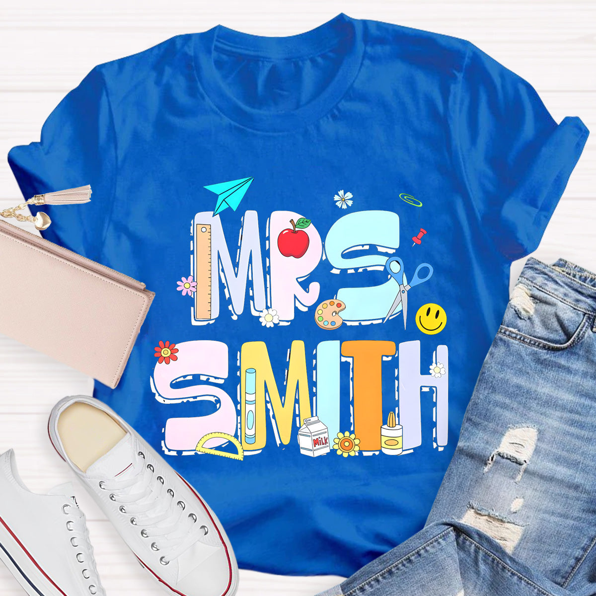 Personalized Name Beautiful Teacher Tools T-Shirt