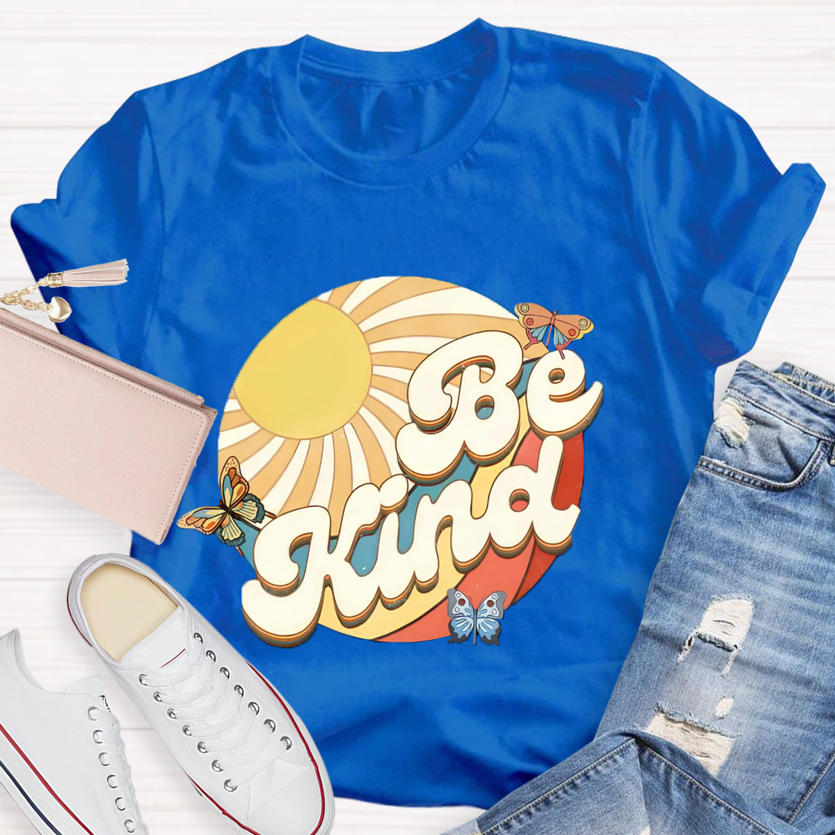 Be Kind Sunshine Butterfly Teacher T-Shirt