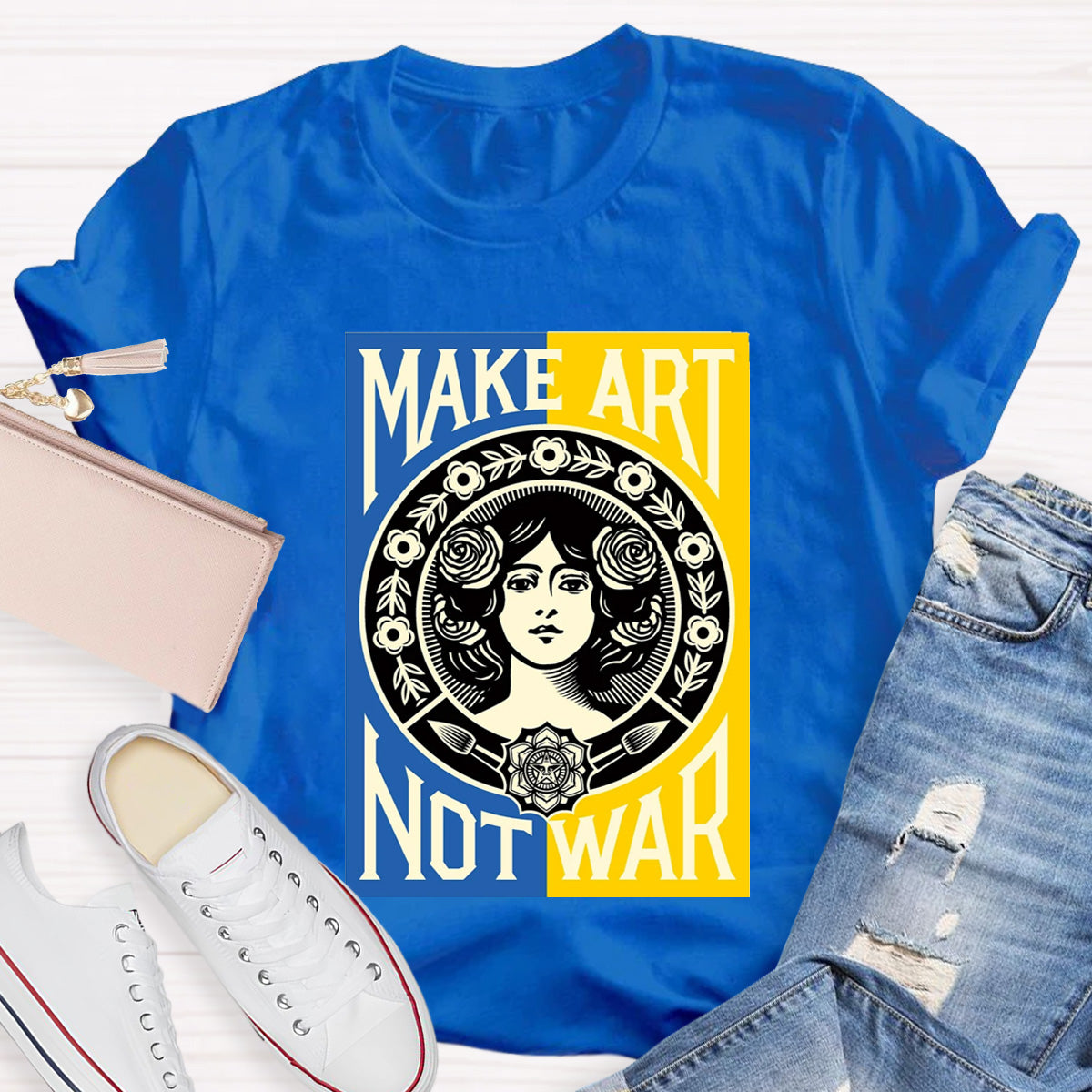Make Art Not War Teacher T-Shirt
