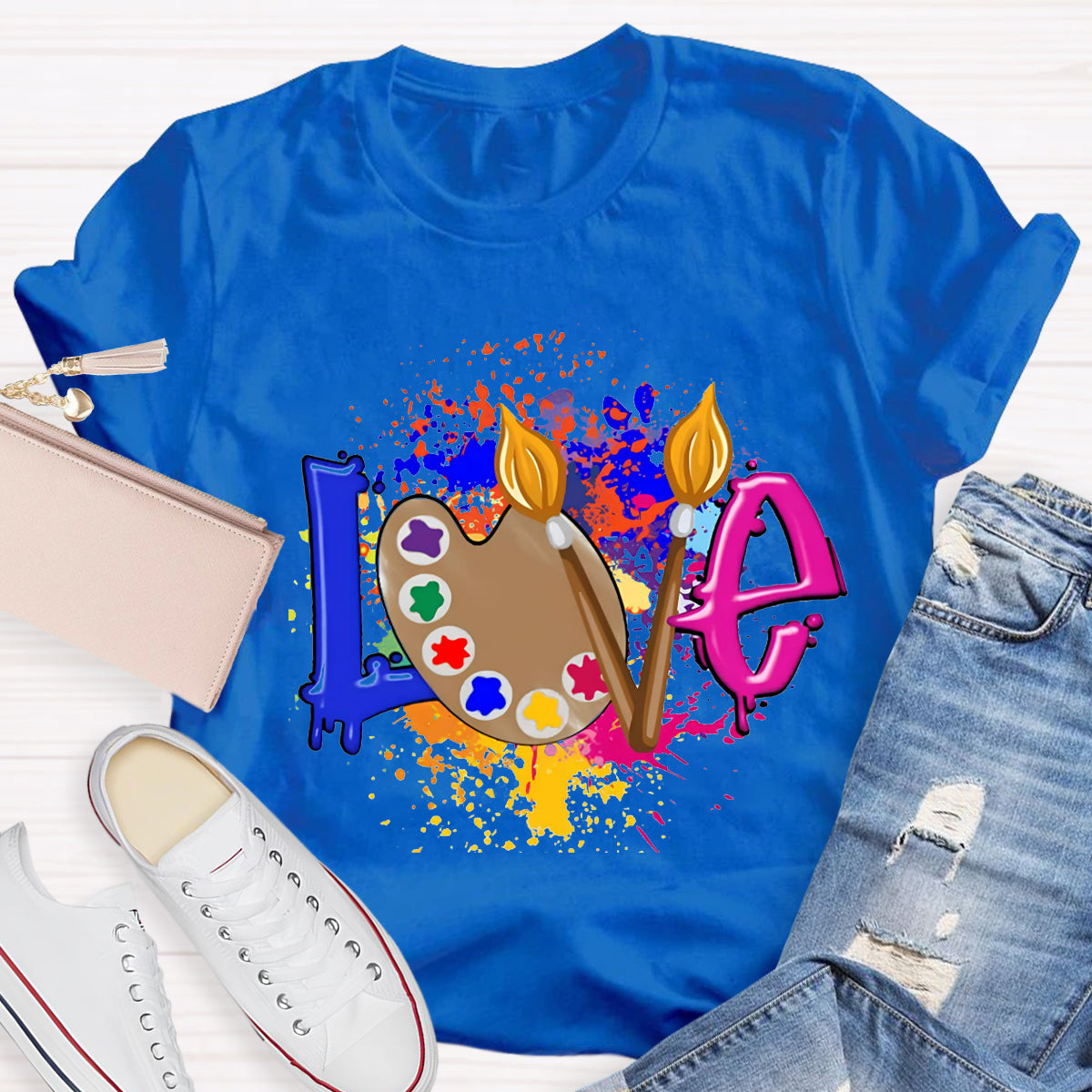 Love Art Color palette Teacher T-Shirt