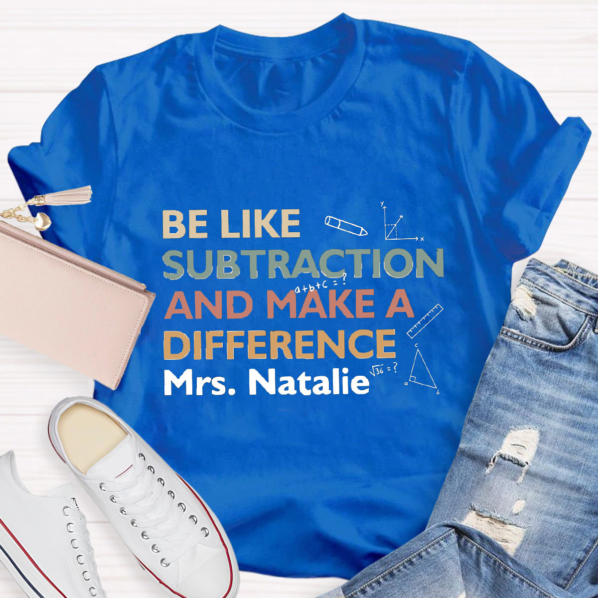 Personalized Name Make A Difference Teacher T-Shirt
