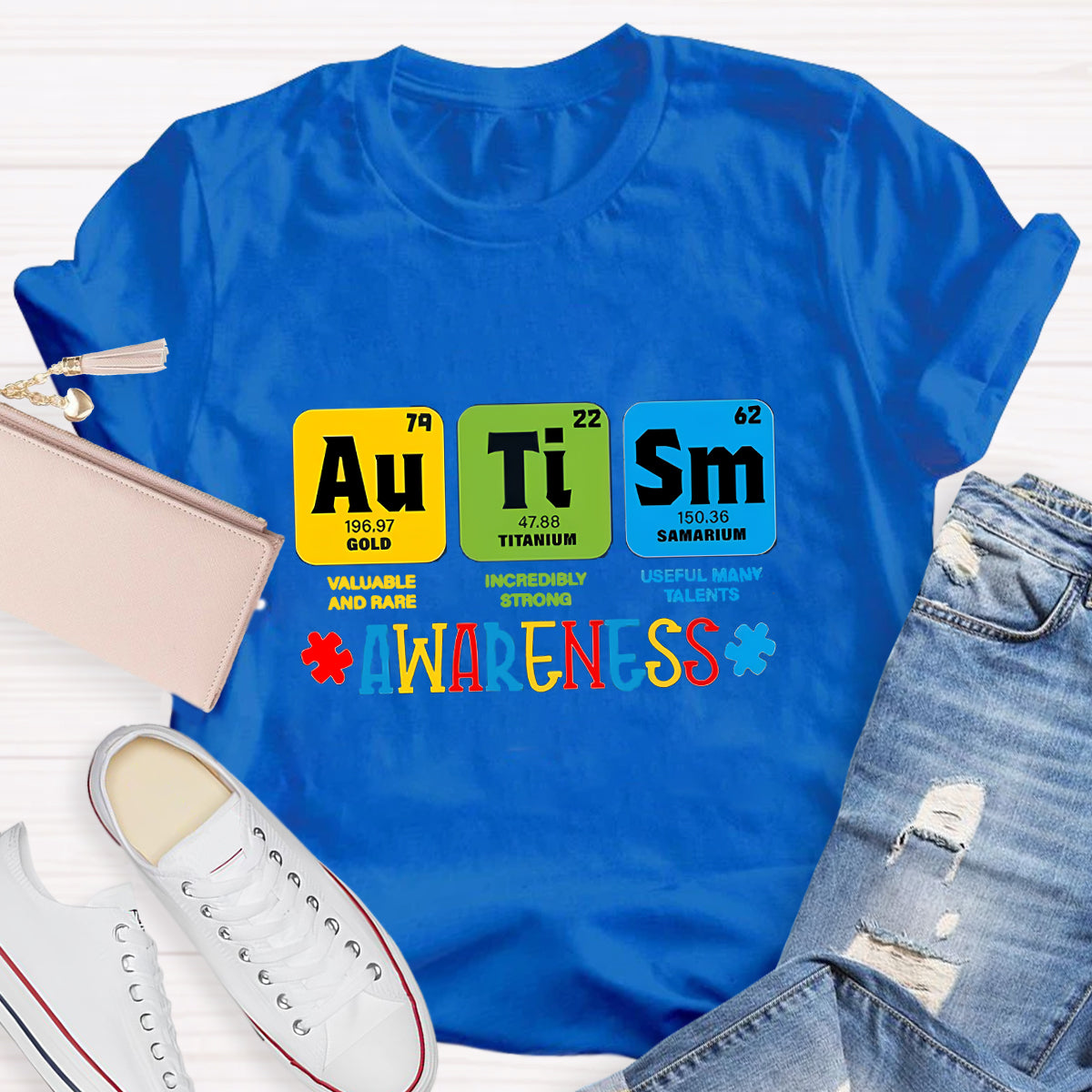 Autism Awareness Chemical Elements Teacher T-Shirt