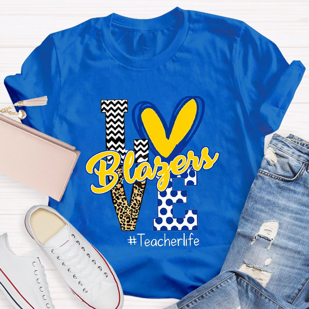 Personalized Love Mascot Teacher T-Shirt