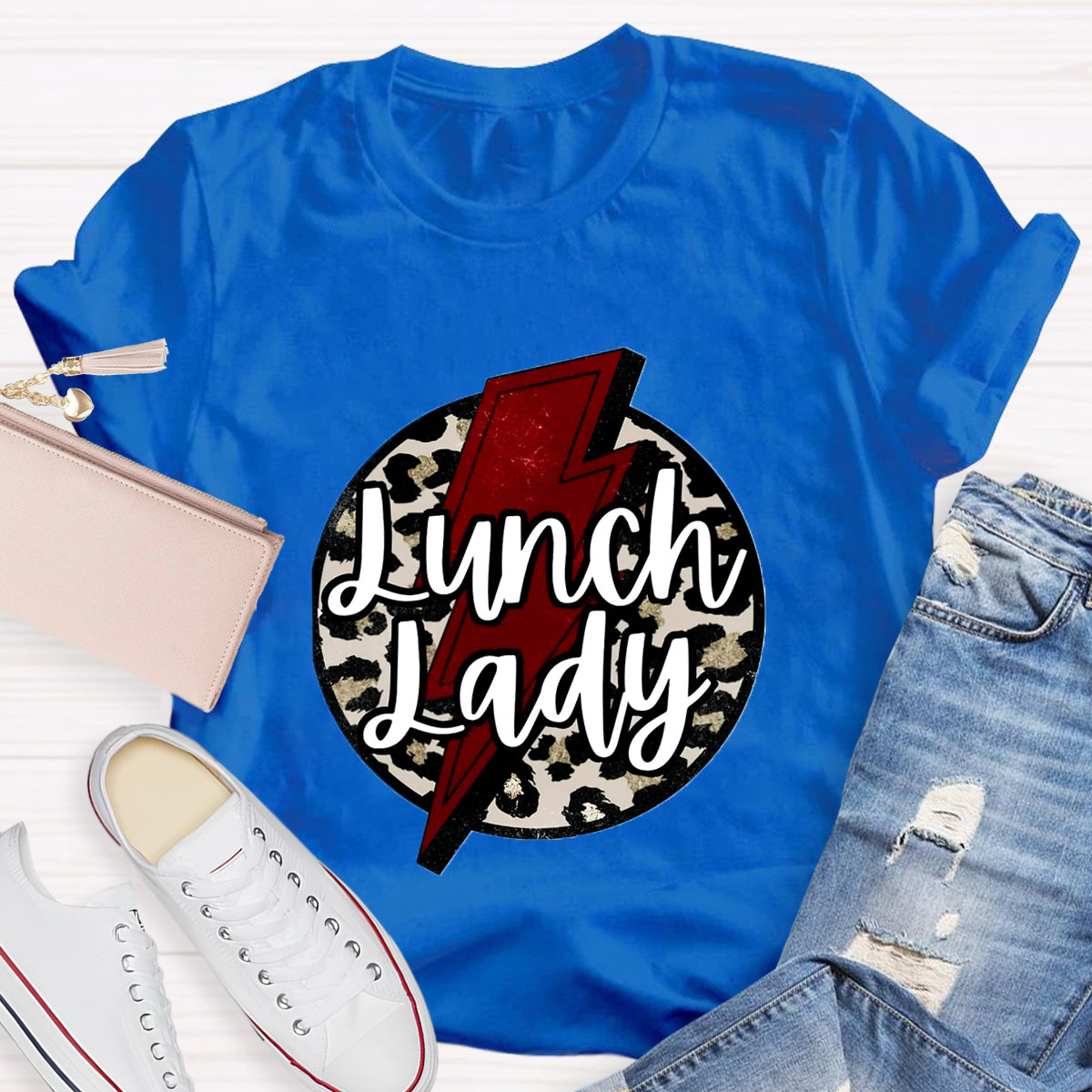 Leopard Printed Lunch lady T-Shirt