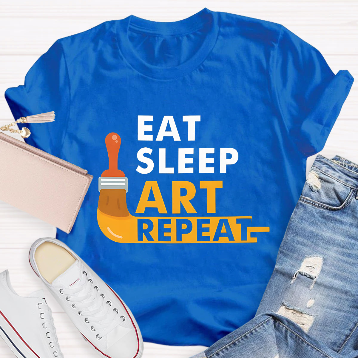Eat Sleep Art Repeat Teacher T-Shirt