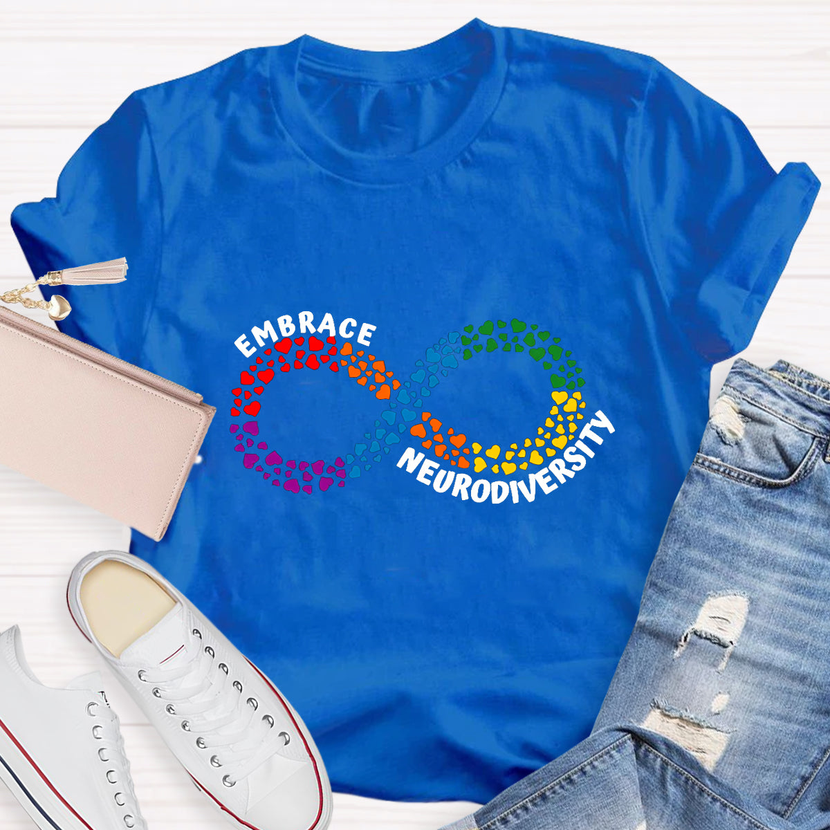 Embrace Neurodiversity Heart Infinity symbol T-Shirt
